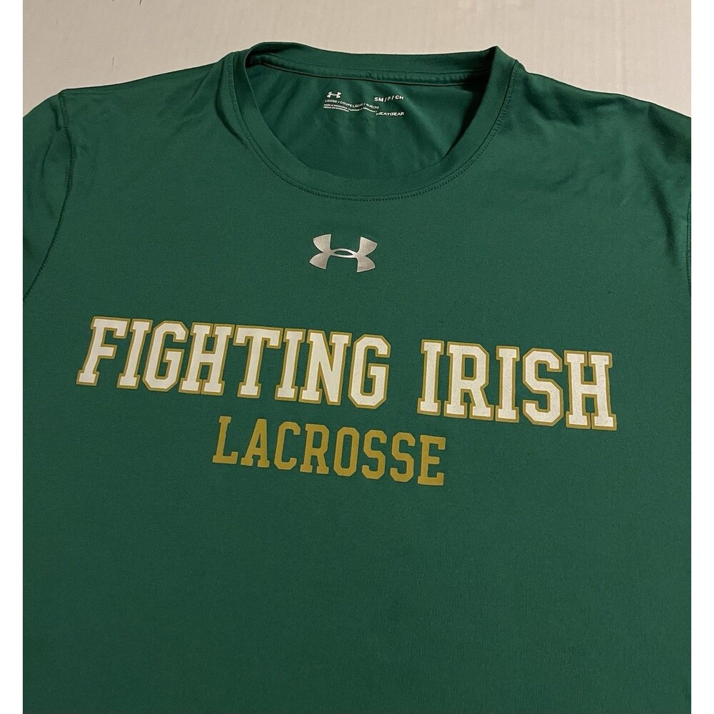 Under Armour Notre Dame Fighting Irish NCAA Lacrosse T-Shirt SMALL Green LAX